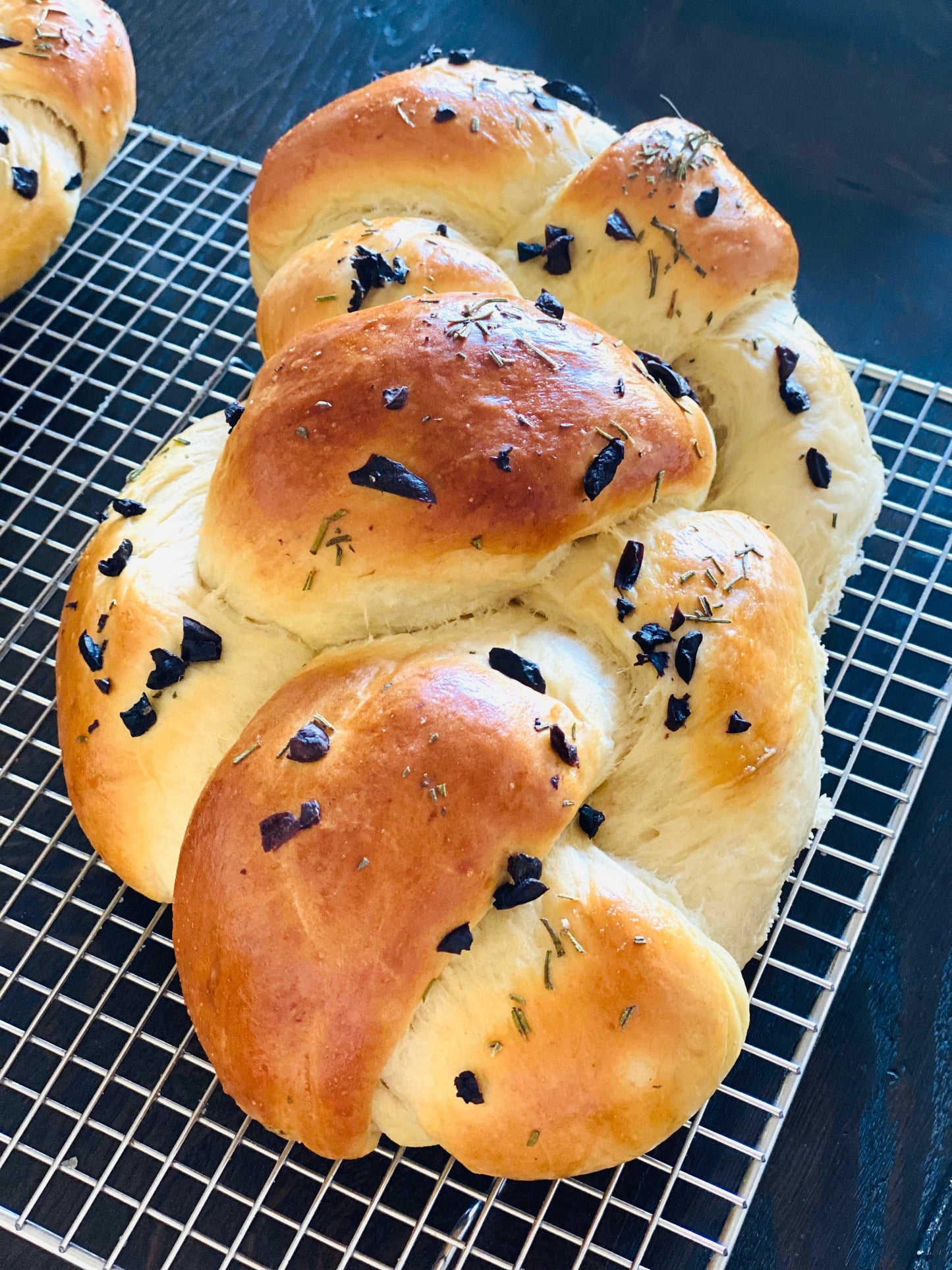 Fresh Rosemary & Sea Salt with Olives Challah